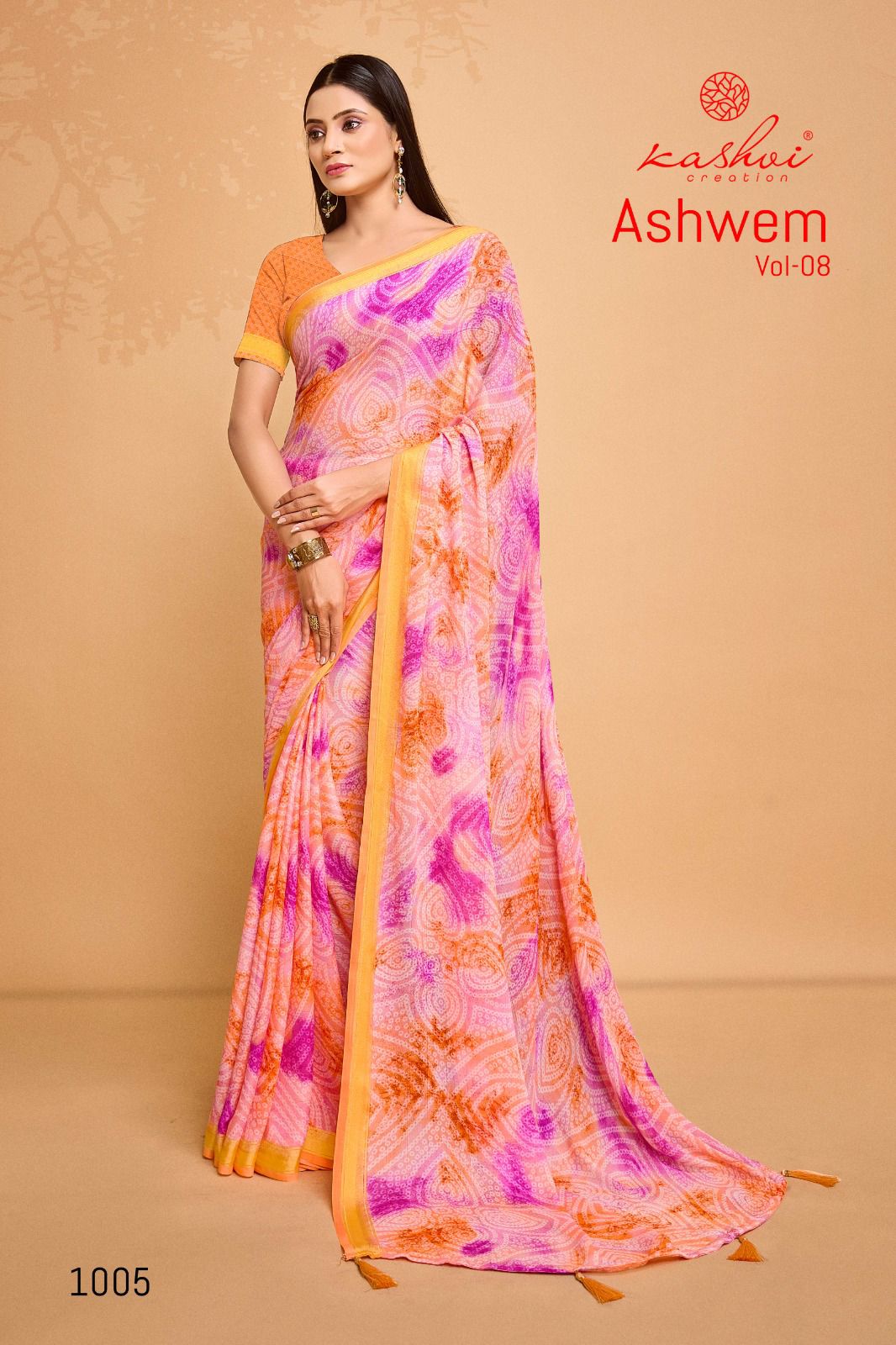 Ashwem Vol 8 By Kashvi Dull Moss Viscose Printed Daily Wear Sarees Wholesale Market In Surat
